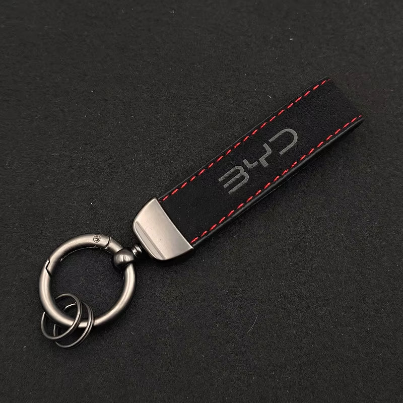 New Men Women Suede Leather Luxury Keyring BYD Keychain for BYD Seal F3 Atto 3 Tang Qin Han Song plus Car Keychain Accessories