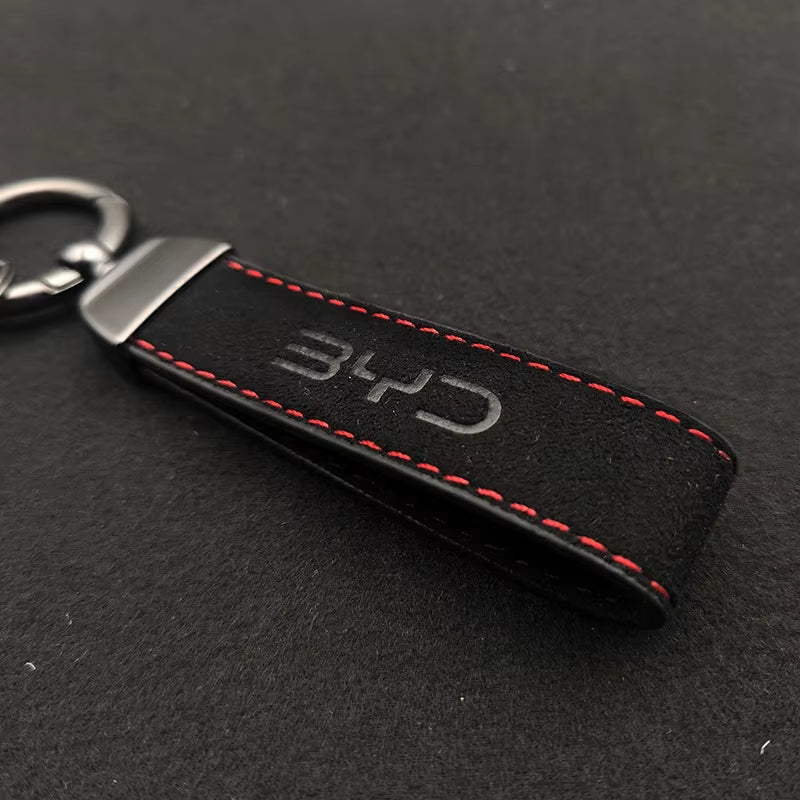 New Men Women Suede Leather Luxury Keyring BYD Keychain for BYD Seal F3 Atto 3 Tang Qin Han Song plus Car Keychain Accessories