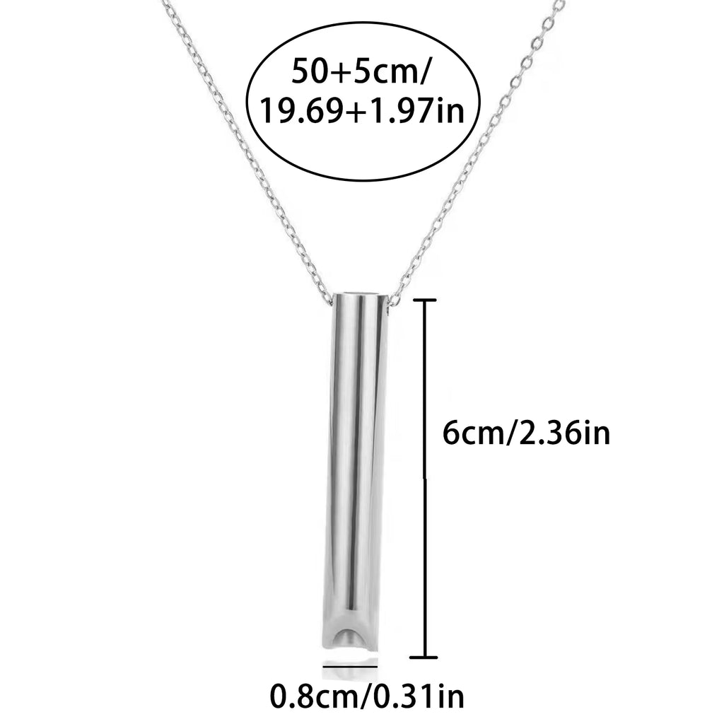 Breathwork Meditation Mindfulness Breathing anti Smoking Necklace Stainless Steel Whistle Anxiety Relief Jewelry